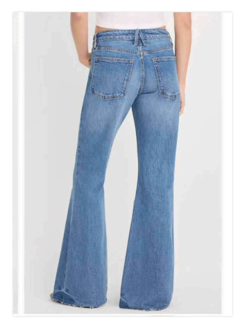 Good American NWT Vintage Low Relaxed Flare Jeans Size 2/26 Indigo Denim Stretch